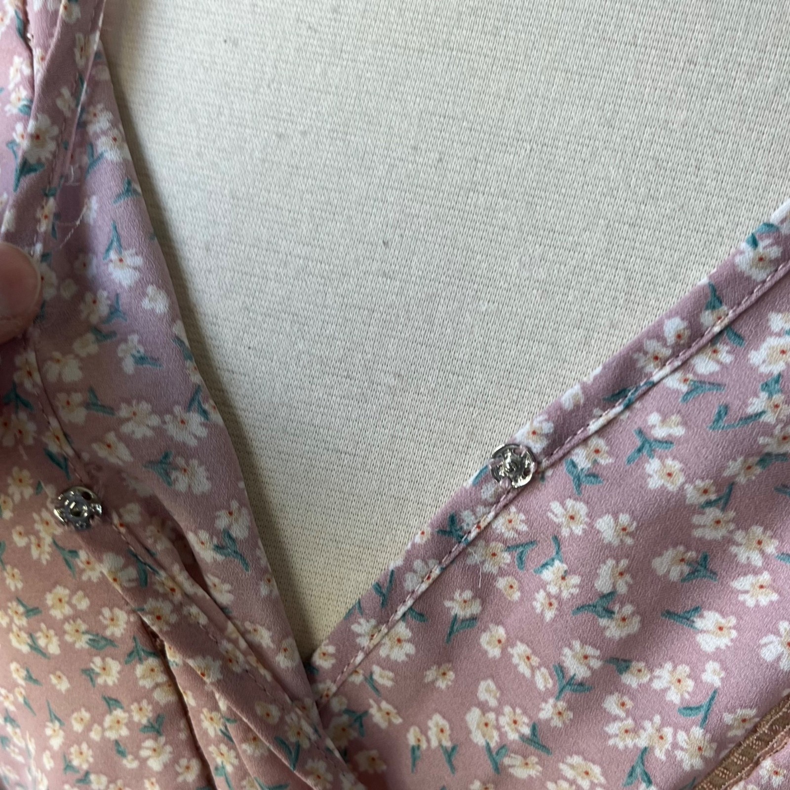 Sienna Sky Shirt Blouse Womens Small Pink Floral Wrap Front