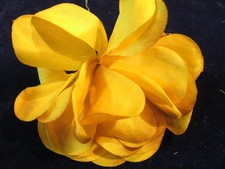Vintage Millinery Flower 5" Organdy Satin Amber Gold for Hat Bride  Hair IE2