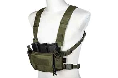 CQ Conquer Micro Chest Rig in Oliv mit Molle + H-Träger Klett Tactical 500D