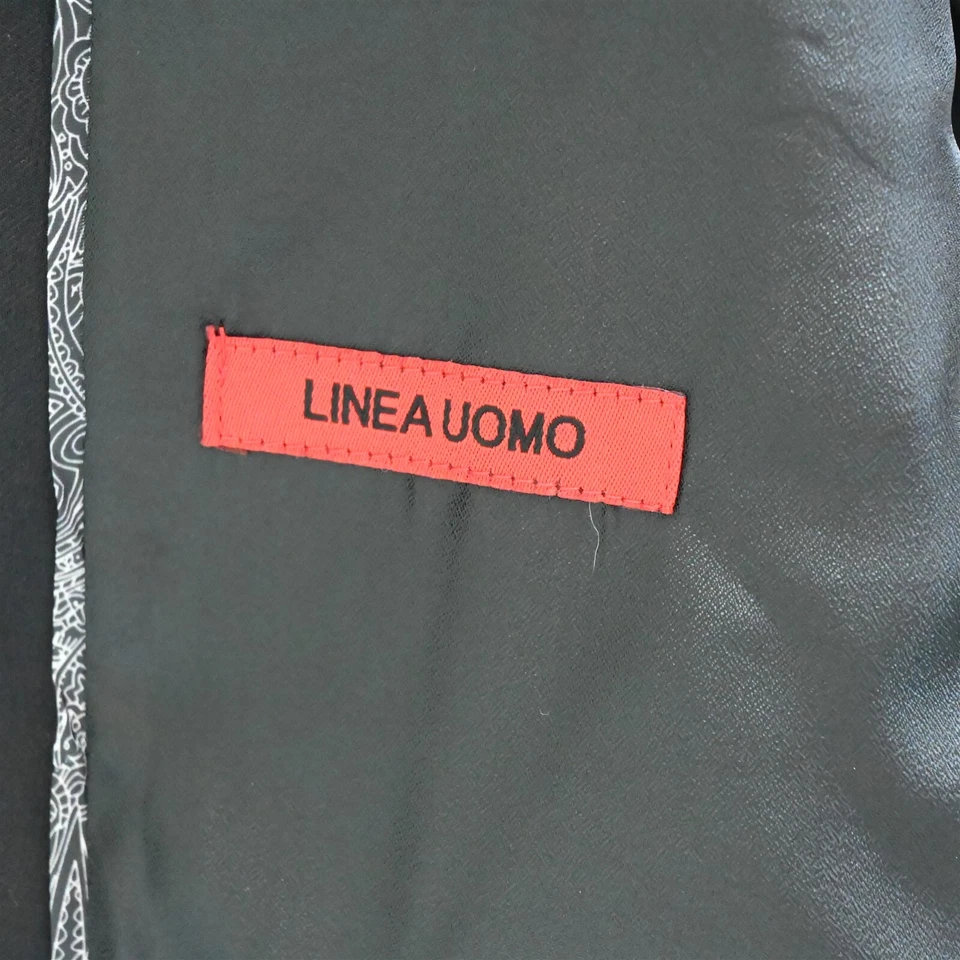 Linea Uomo 46S 38x30 Gris Carbón Mezcla de Lana Hombres Chaqueta Pantalones Traje Foto 4 de 4