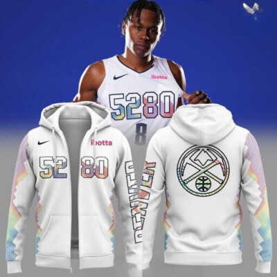 Denver Nuggets City 5280 Special White Zip Hoodie