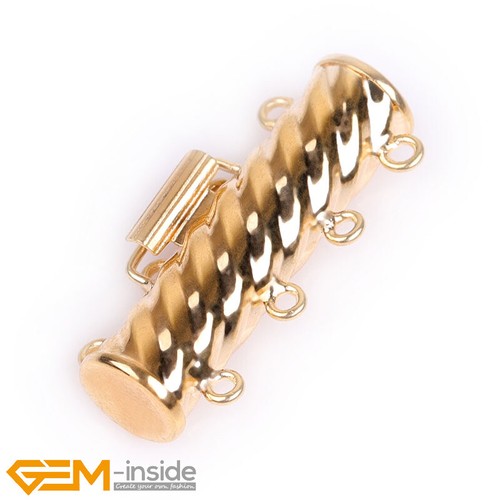 14K Gold Filled Layered Snap Barrel Clasps For Pearl Bracelet Necklace Closures - Foto 21 di 30