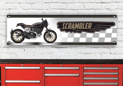 BR445B DUCATI CAFE RACER SCRAMBLER 2017 INSPIRED WORKSHOP BANNER SIGN