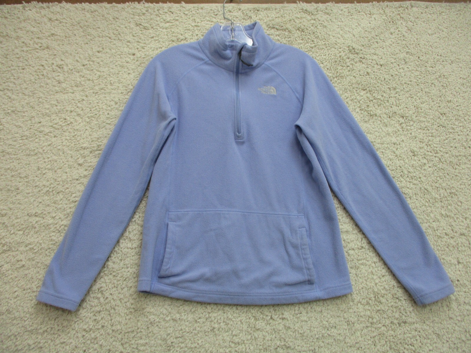 North Face Womens M Purple Fleece Quarter-Zip Sweater with Pockets