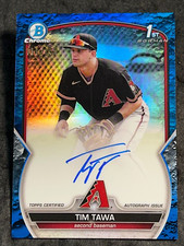 2023 Bowman Chrome 1st BLUE LUNAR REFRACTOR PROSPECT ROOKIE AUTO Tim Tawa /150