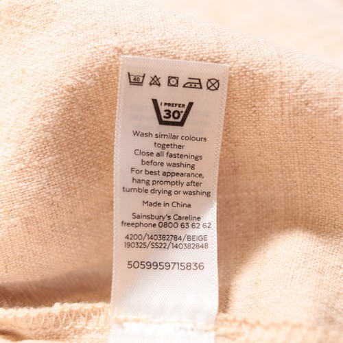 TU Jacket Size UK 16 Beige Neutral Cotton Linen Blend Collarless Chore Relaxed - Picture 8 of 9