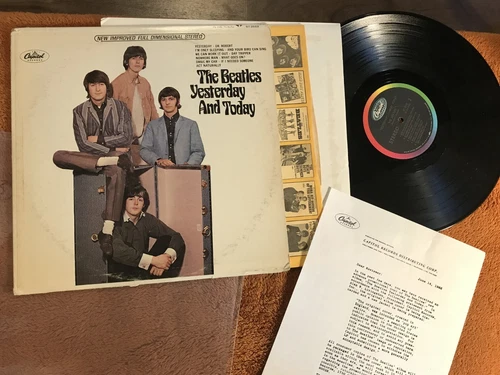Beatles Yesterday and Today LP w/LETTER st2553 original rainbow #8 '66 Scranton!