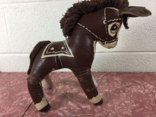 Vintage Painted Pony Horse Donkey Stuffed Vinyl Oil Cloth 10  Tall