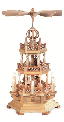 German christmas pyramid arch Forest scene, 2-tier, height 50 cm .. MU 10408 NEW