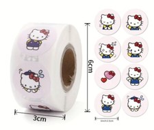 500 pc Sticker Roll Sanrio Assorted Hello Kitty Semi Gloss Self Adhesive NEW - D