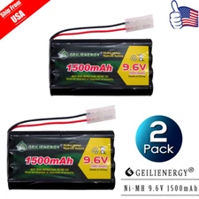 2-Pack 9.6V 1500mAh Ni-MH AA 8-Cell Rechargeable Battery Pack For RC Cars Toys