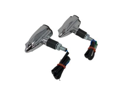 Highway Hawk LED Blinker Set ''Stream'' mit E-Mark - chrom - getöntes Glas / M8