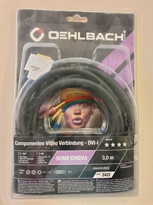 Oehlbach! Componenten Video Verbindung-DVI-I 3,0m (2422) 3xChinch/DVI-D##