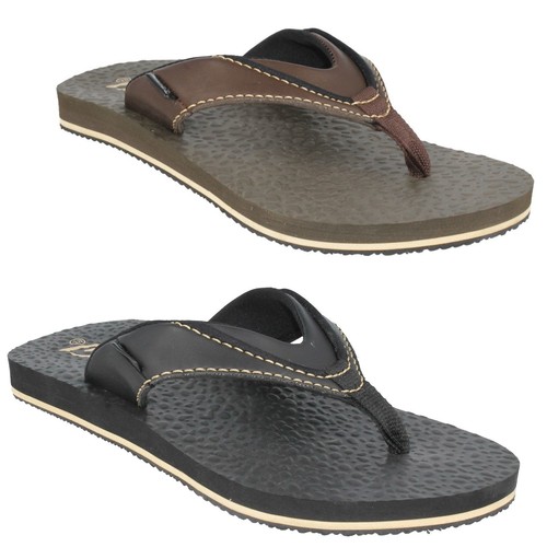 Hombre SAMOA Piedra sin Cordones Negro Marrón de Dedo Sandalias Chanclas  Verano | eBay
