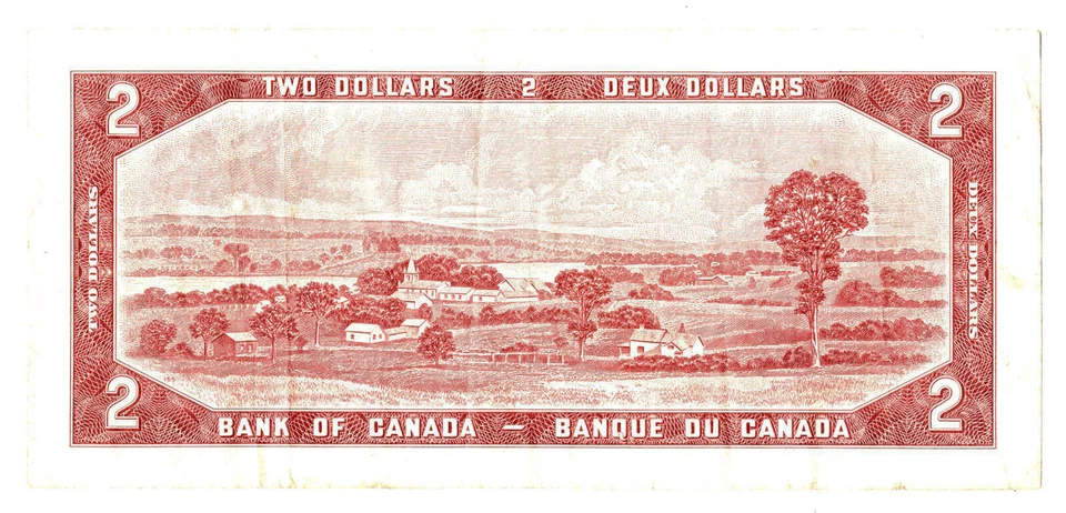 BANK OF CANADA TWO DOLLAR BILL GREAT SHAPE RARE $2 SERIES 1954 OTTAWA FG3413324 - Image 2 of 2