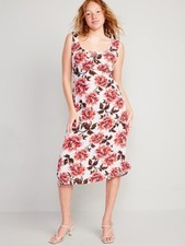 Old Navy Small NWT Waist-Defined Sleeveless  floral Crepe Midi Dress for Women