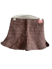 NWT Gymboree Girls Plaid Skort Skirt 5 Brown