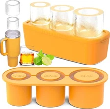 Ice Cube Tray for 30-40 oz Tumbler Cup, Silicone Ice Cube Molds With Lid and Bin