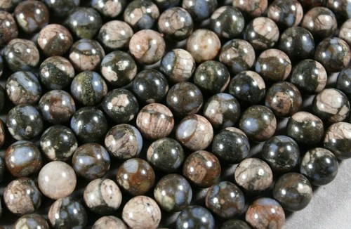 LLANITE BLUE RHYOLITE 8MM ROUND BEADS 15.5" STRAND - Picture 3 of 3