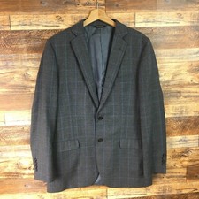 Brooks Brothers Fitzgerald Blazer Mens size 42L Gray Wool Plaid