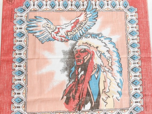 Vintage Indianer Kopfschmuck Bandana Southwestern Adler Schal Handarbeit in USA - Bild 10 von 12