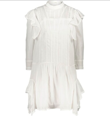 Isabel Marant White Alba Embroidered Dress Fr 40 Uk12 US8 £550|Not Shoe Top Boot