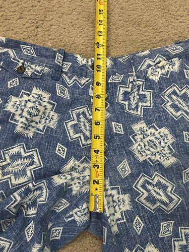 Reyn Spooner Shorts Mens 34 Blue Chino Geometric Surf Pendleton Beach Outdoor - Picture 10 of 11