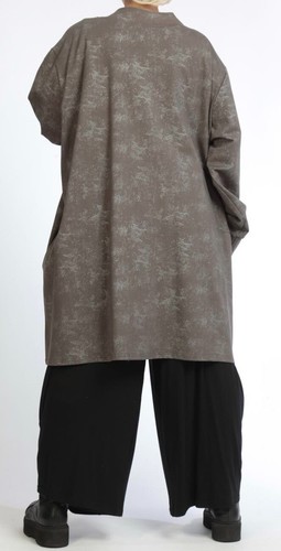 PLUS SIZE MINK 2 POCKETS ZIP NECK OVERSIZED WARM LONG TUNIC Size 28-34 - Picture 2 of 5