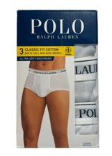 Polo Ralph Lauren 3X Men's Classic Fit All Cotton Mid-Rise Briefs 3 Pack