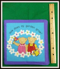 HOW DOES MY GARDEN GROW- Completed Cotton Cloth Fabric Soft Book Child Baby Gift