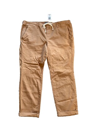 $75 Torrid 2 (18-20) PANTS Pull-On Boyfriend Straight Stretch Twill CAMEL A25