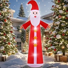 12FT Christmas Inflatable Santa Claus Outdoor Decoration, Christmas Blow Up Y...