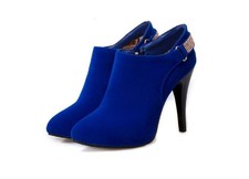 Women's Suede Ankle Booties Stiletto Heel Rhinestone side Zip Wedding Booties