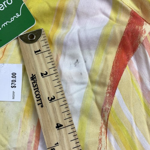 Native Youth Shirt Mens Extra Large Yellow Button Up Raze Watercolor Striped - Picture 12 of 14