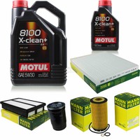 MANN-FILTER Inspektionspaket 6L Motul 5W-30 8100 X-Clean+ FüR Hyundai Tucson