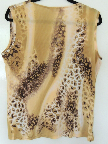 NEW MICHELE HOPE SQUARE NECK SLEEVELESS STRETCHY ANIMAL PRINT TOP SIZE 18 20 - Picture 3 of 3