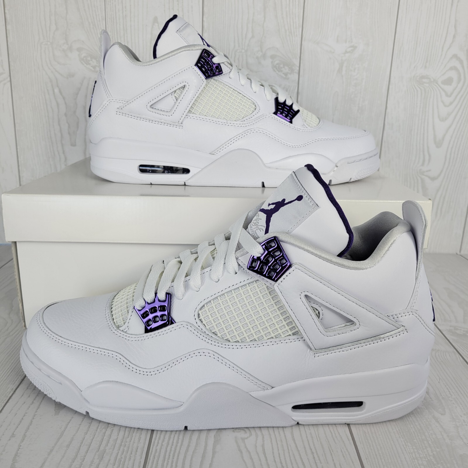 Air Jordan 4 Retro White/Purple Menu0026#039;s Size 12 New in Box CT8527 115  193658231602 | eBay