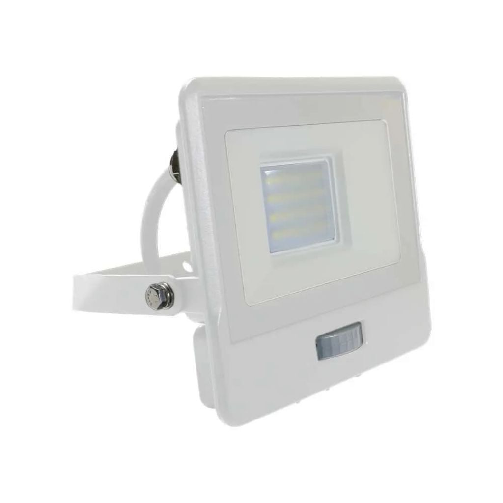 1 pz 20W LED PIR Sensor Floodlight Samsung Chip White Body 3000K 1m Cable