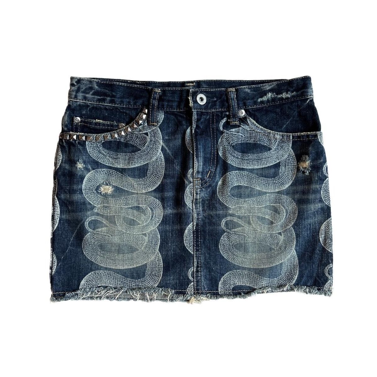 Rare Hysteric Glamour Snake Print Studs Mini Skirt Harajuku Rare Hysteric Glamour Snake Print Studs Mini Skirt Harajuku