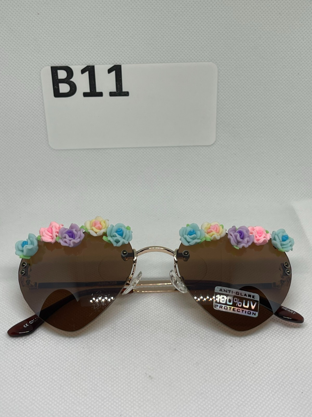 Floral Heart Sunglasses A269-72B Stylish Trendy Design  -image