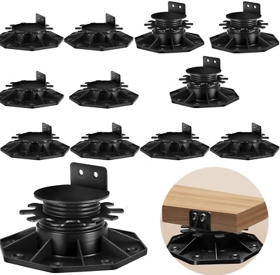 12Pack Adjustable Deck Support Pedestal Foundation Deck Blocks Plastic Pedest...