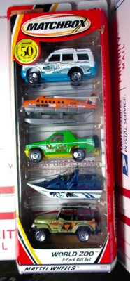 Matchbox 50th Year Anniversary World Zoo 5-Pack Diecast Vehicles