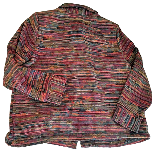 Giacca blazer CJ Banks Shacket donna taglie forti X colori autunnali misto cotone boho - Foto 5 di 9