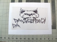 vtg 1990s hip hop  Original art Joe Buck concept logo Da Wolfpack 2C