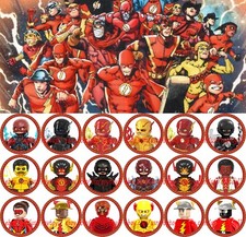 Figura de plástico de 4 cm de superhéroe The Flash Family And Speed Enemy juguete hágalo usted mismo 18 piezas