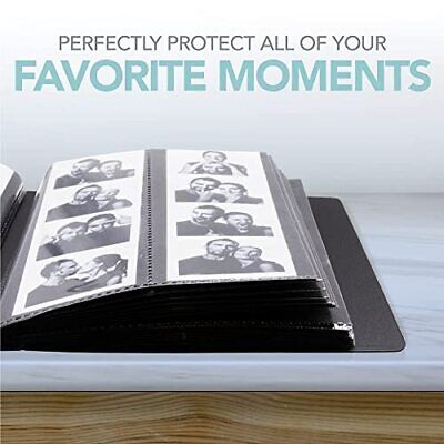 Photo Booth Frames - Photo Booth Album for 2x6 inch Photo Strips Wedding Album 2 x 6 Bookmark Holder 26 Pages 104 Photos (1 Pack, Black)