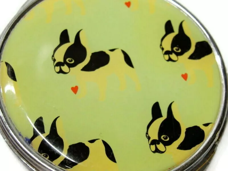 Hinged Compact Mirror Love and Beauty by Forever 21 Boston Bulldog