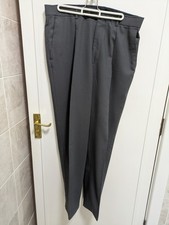 Jeff Banks Men's Grey Dress Trousers 34 waist 31.5 long Wool Blend Straight Fit