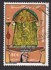 1986 Tunisia SC#  892 - Regional Bridal Costumes - Used
