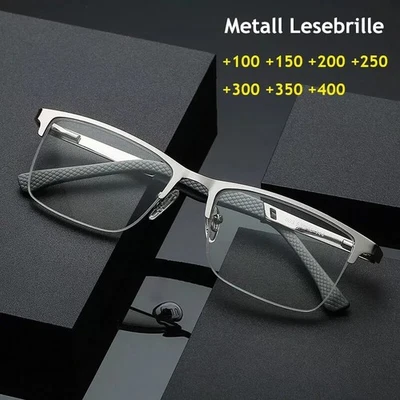 Gents Mens DESIGNER READING GLASSES Gun Metal Readers +1.5 +2 +2.5 +3 +3.5 +4